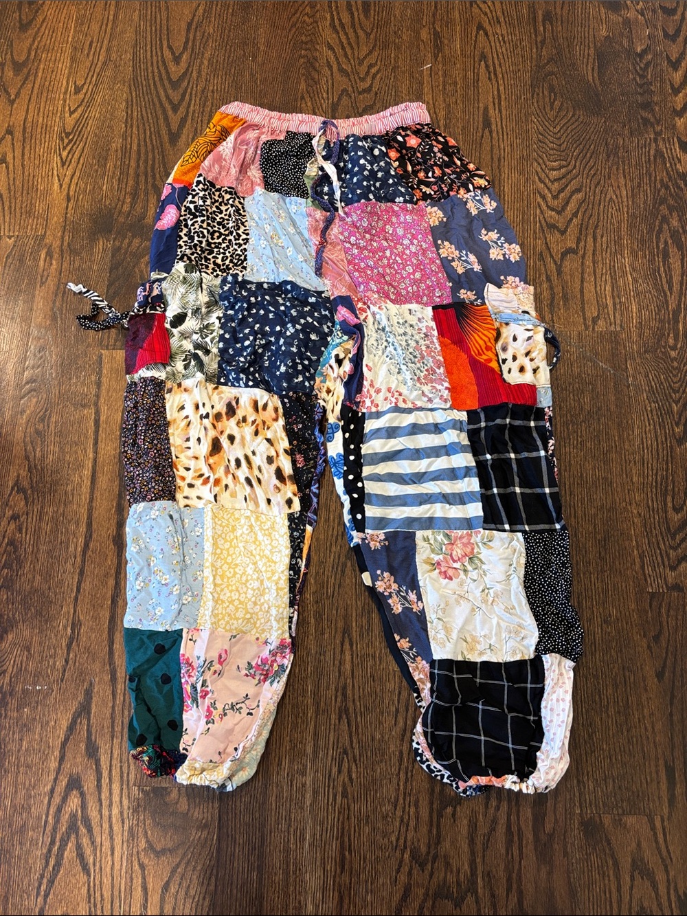 Patchwork Harem Pants - Multicolor